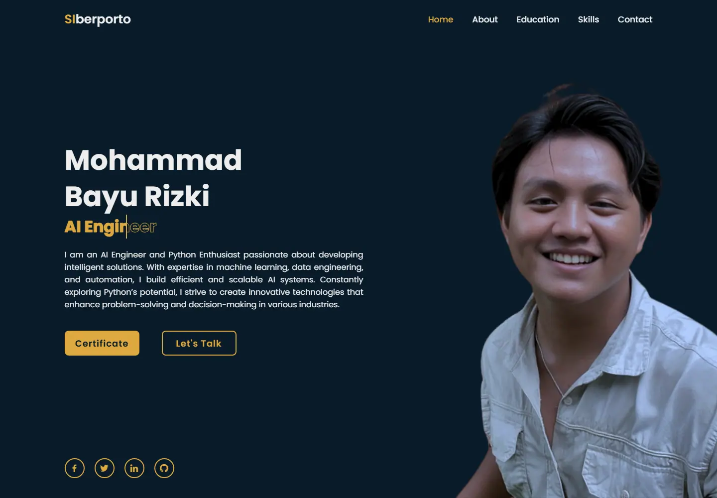 Academic Web Portfolio Client visual