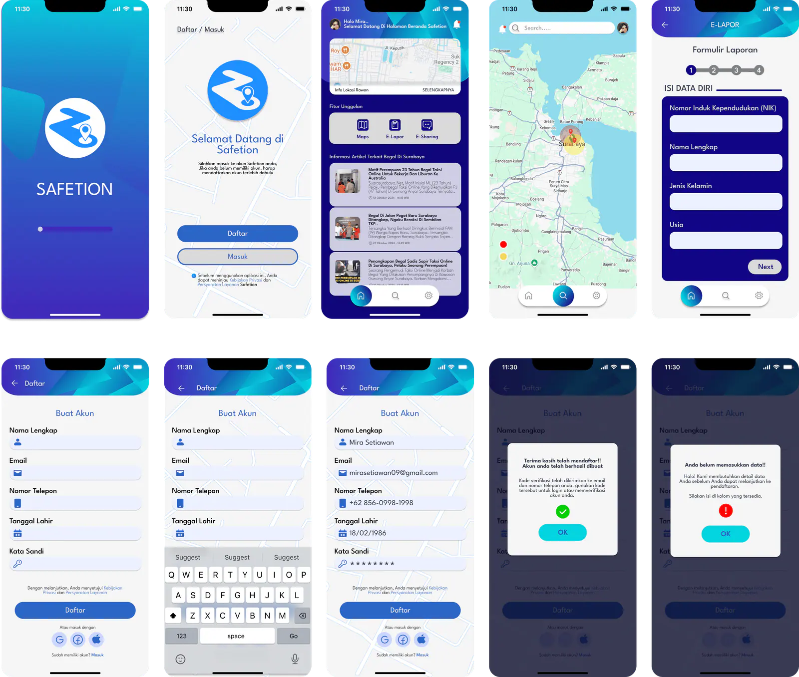 Safetion App UI/UX Design
